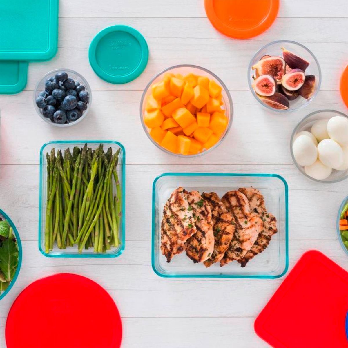 PYREX - Set de 9 Fuentes Pyrex con Tapa