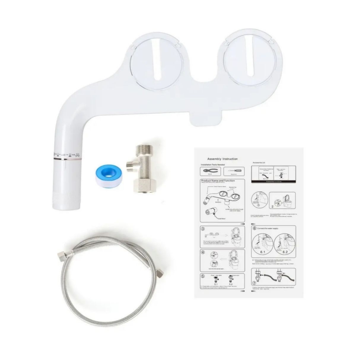 VIDA BUENAS - Bidet Blanco Para Inodoros Doble Boquilla Con Autolimpieza