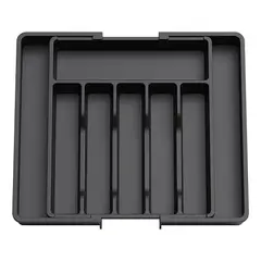 GENERICO - Organizador Cubiertos Ajustable Expandible 8 Compartimientos Negro