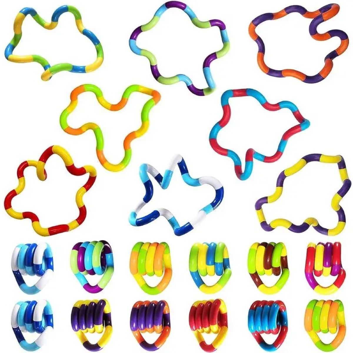 GENERICO - Juguete Sensorial Antiestrés Tangle Twisty Pack De 2u Tdah