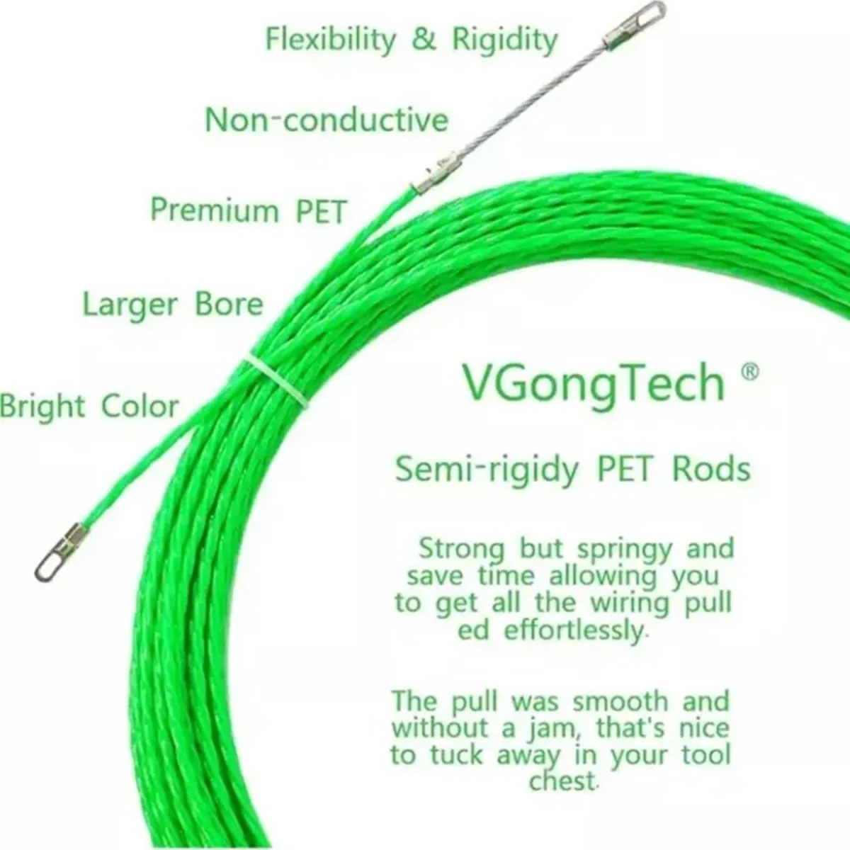 GENERICO - Laucha Pasacable De Fibra 4.5mm X 25 Mts. Atrapa Cables