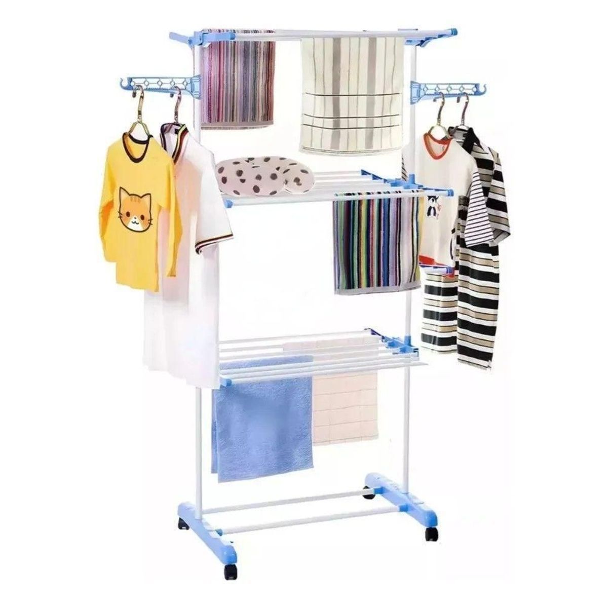 GENERICO - Tendedero Ropa Colgador Pechero Plegable 3 Niveles