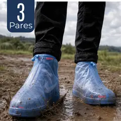 UTILISIMO - Pack 3 Pares Fundas Cubre Calzado Impermeables Aislante Lluvia Surtido Hombre