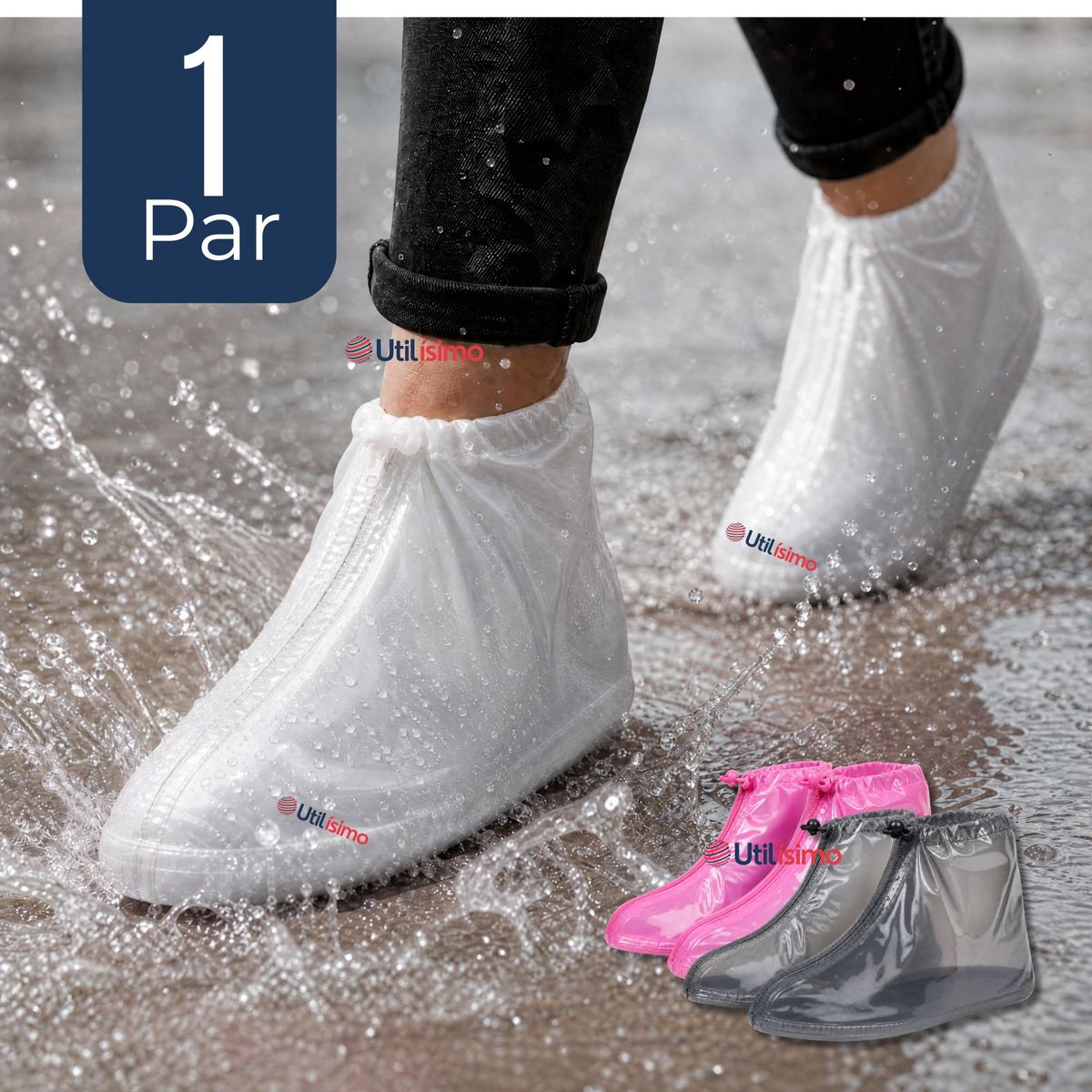 UTILISIMO - Fundas Cubre Calzado Impermeables Aislante Lluvia Surtido Mujer 1 Par
