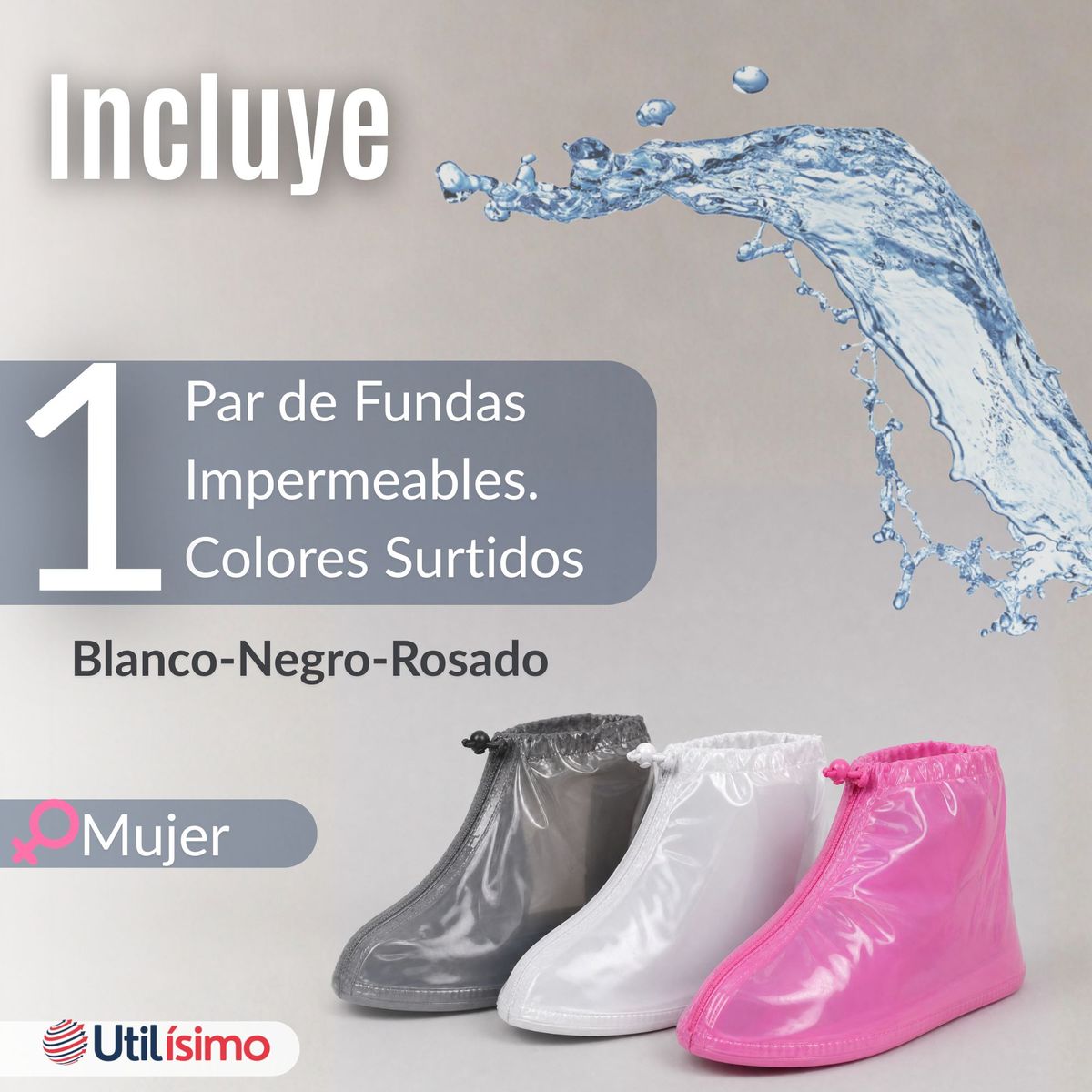 UTILISIMO - Fundas Cubre Calzado Impermeables Aislante Lluvia Surtido Mujer 1 Par