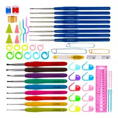 GENERICO - Set Con Estuche Crochet Silicona Accesorios Para Tejer