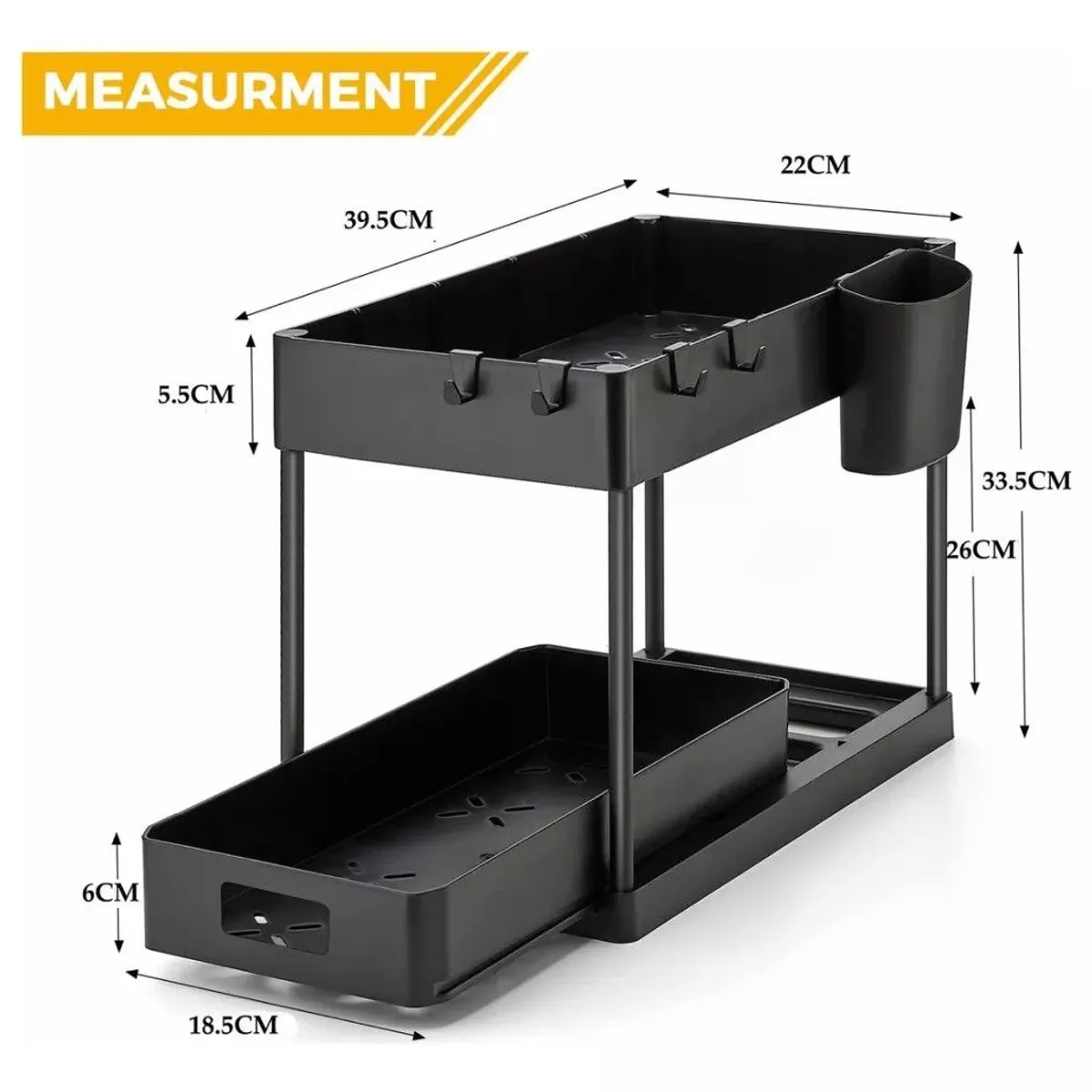GENERICO - 2 Piezas 2 Niveles Organizador Multifuncional Baño Cocina