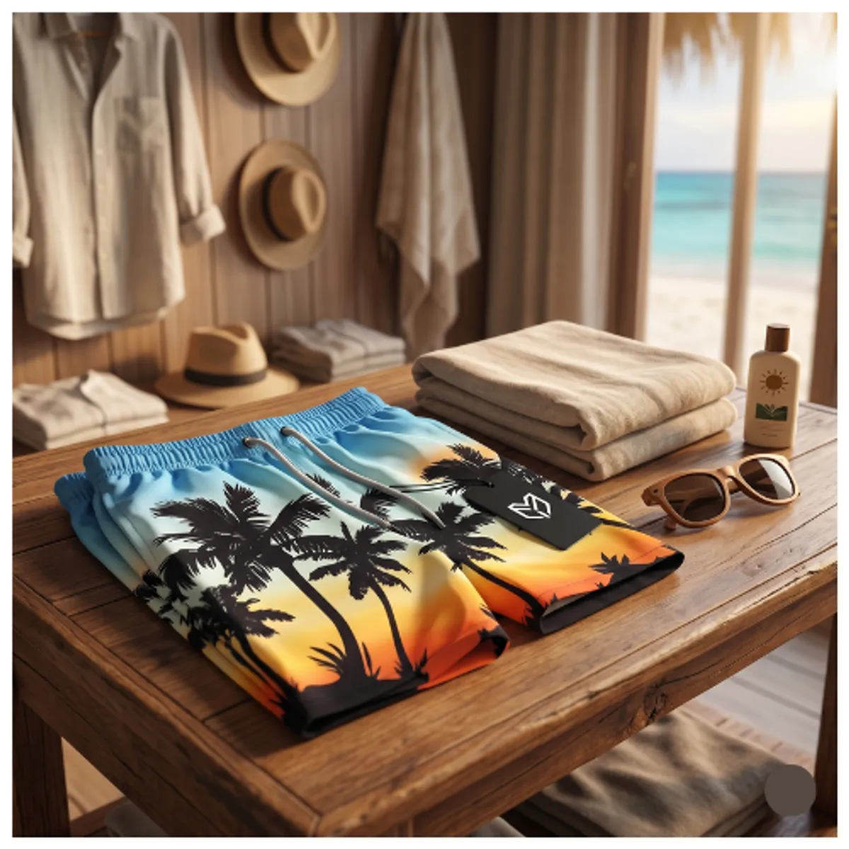 GENERICO - Short Baño Adulto Atardecer Palm-Beach