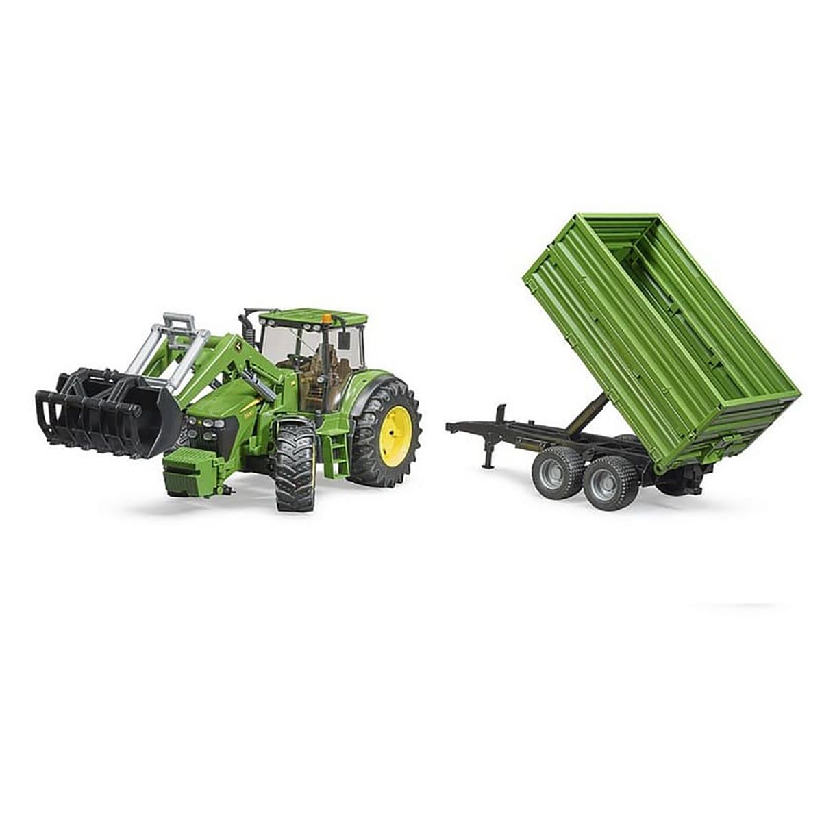 BRUDER - Tractor C/Cargador Frontal Carro De Arrastre