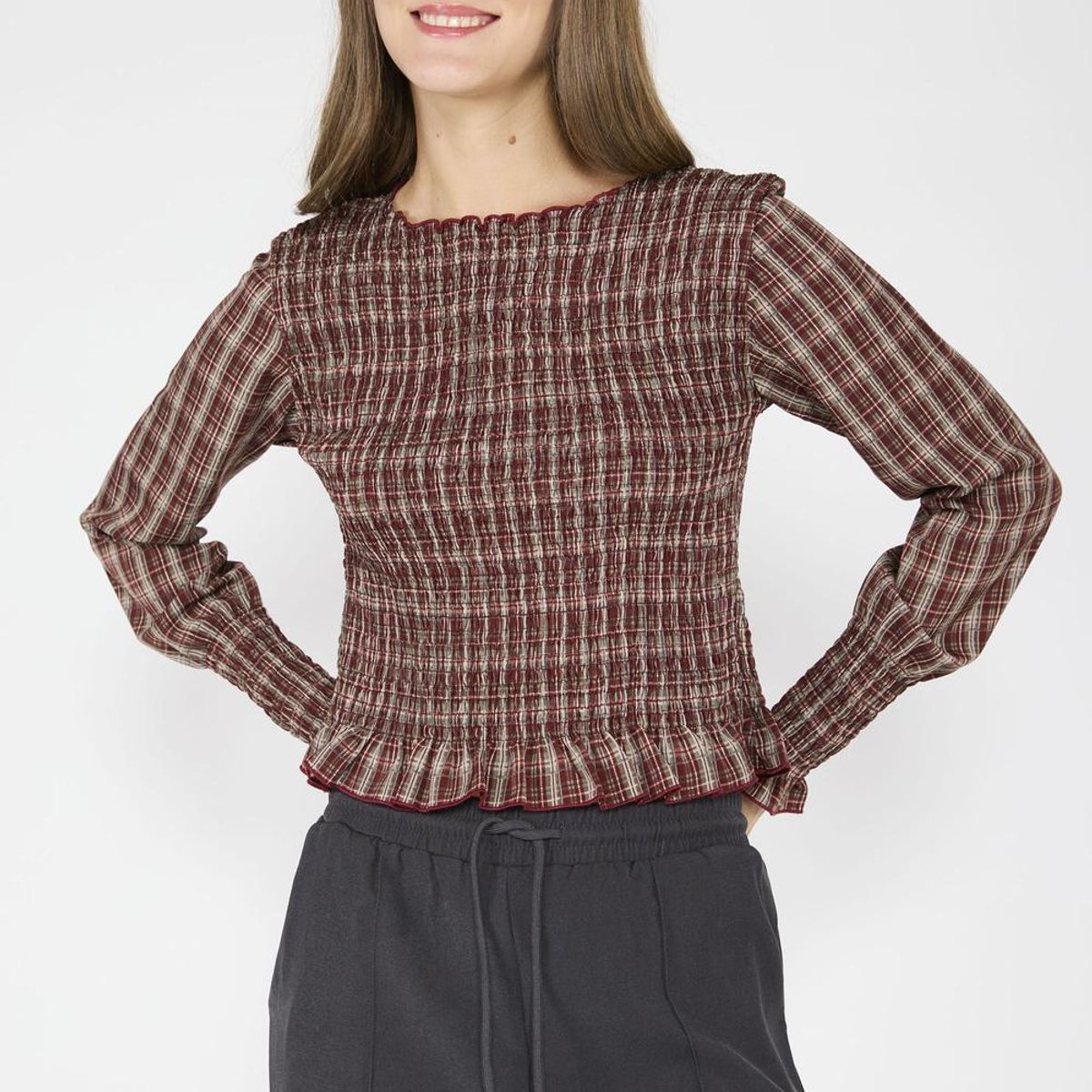 ECLIPSE - Blusa Elasticada Trini Burdeo