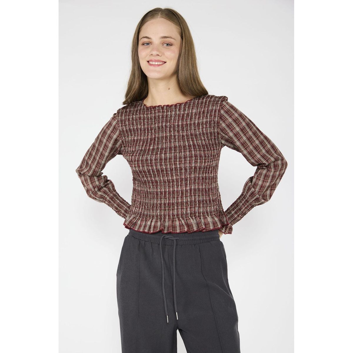ECLIPSE - Blusa Elasticada Trini Burdeo