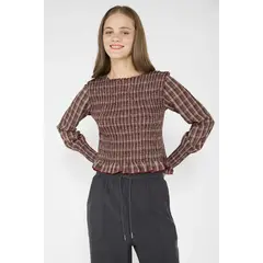 ECLIPSE - Blusa Elasticada Trini Burdeo