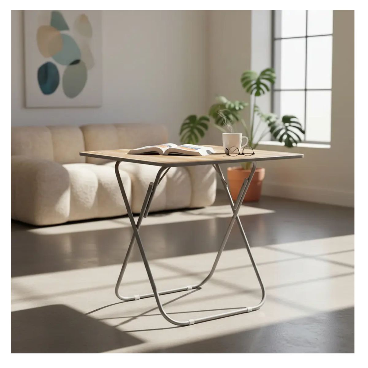 GENERICO - Mesa Plegable Portatil Multifuncional Mesa Auxiliar 60x60cm