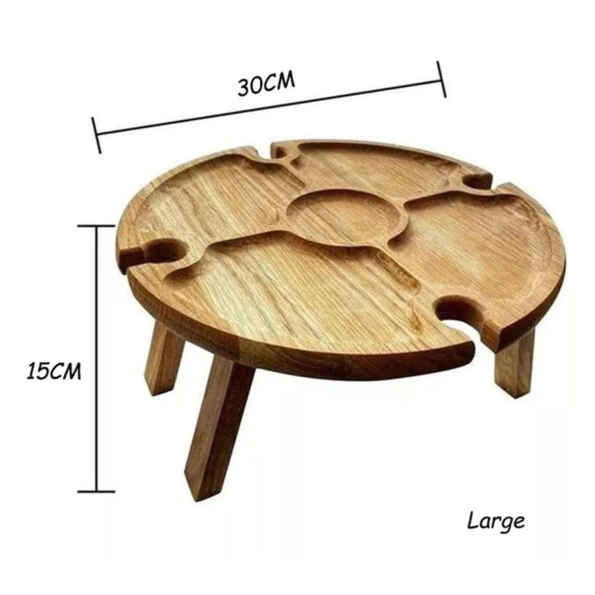 GENERICO - Mesa Tabla De Madera Picnic Plegable Comida Picoteo Viajes