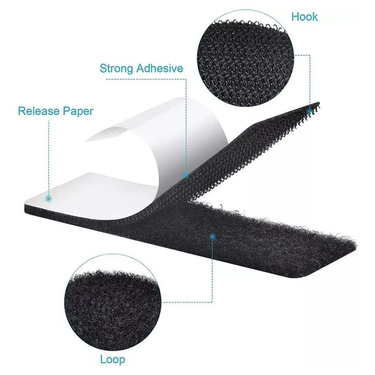 GENERICO - Velcro Autoadhesivo Abrojo 25 Mm Ancho Rollo De 25 Metros