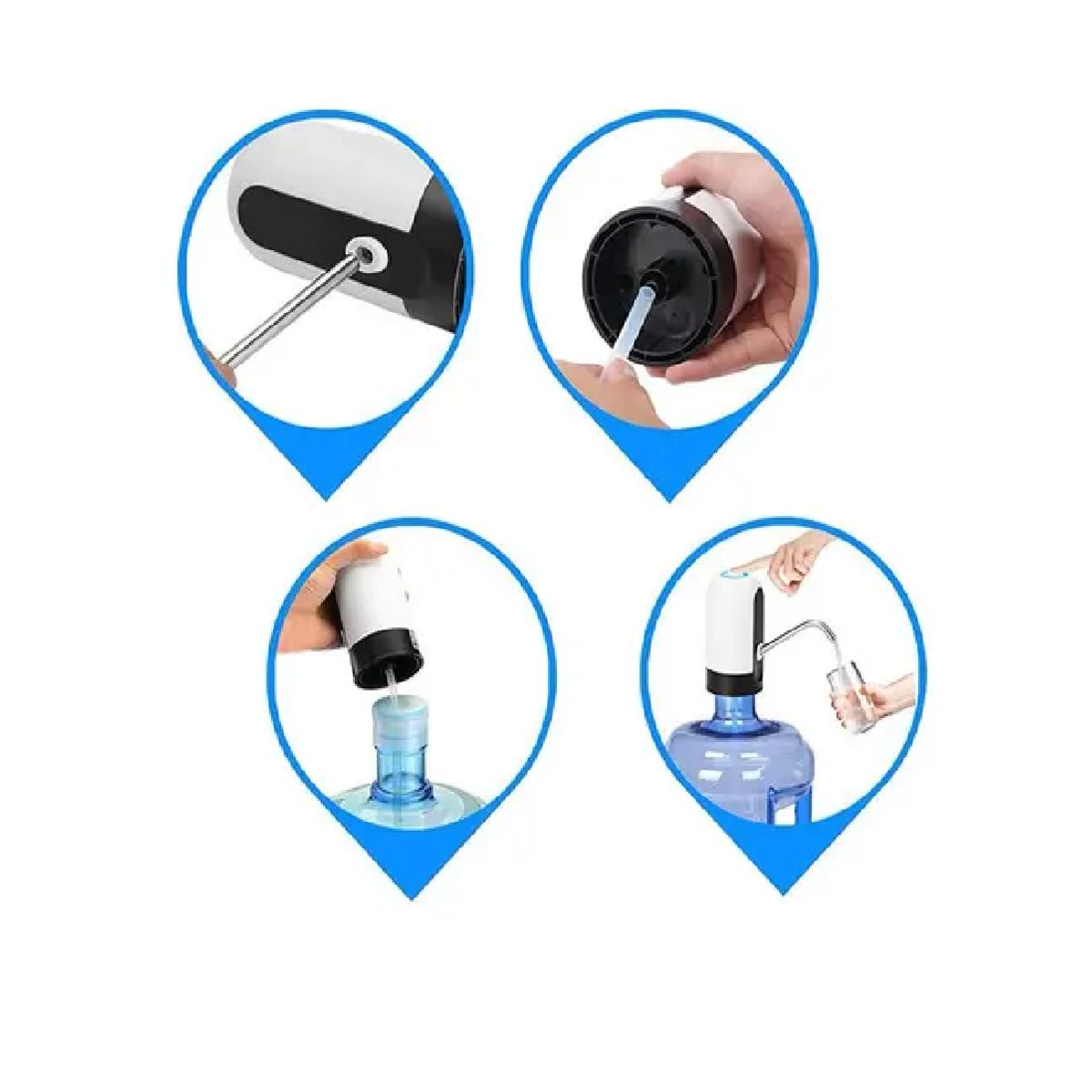 GENERICO - Bomba Dispensador Usb Agua Electrónico Botellon Recarga Color Blanco