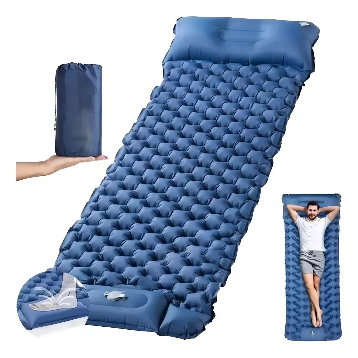 GENERICO - Colchoneta Inflable Plegable Para Acampada Y Senderismo