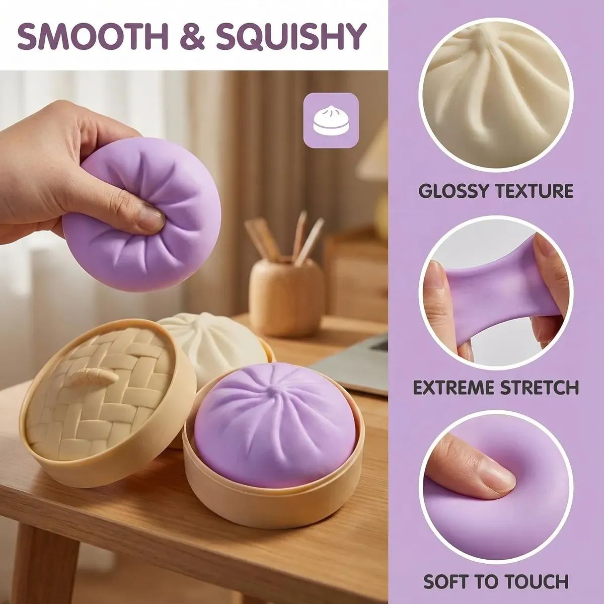 TIOZONEY - 2PCS Squishy De Dumpling Antiestrés Diversion Niños