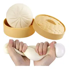 TIOZONEY - 2PCS Squishy De Dumpling Antiestrés Blanco