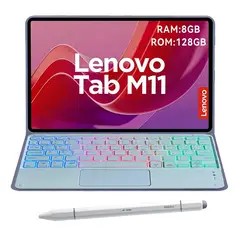 LENOVO - Tablet M11 8GB+128GB WiFi 11+Teclado Púrpura retroiluminado en color+Lápiz táctil