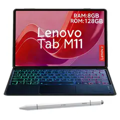 LENOVO - Tablet M11 8GB+128GB WiFi 11+Teclado Negro retroiluminado en color+Lápiz táctil