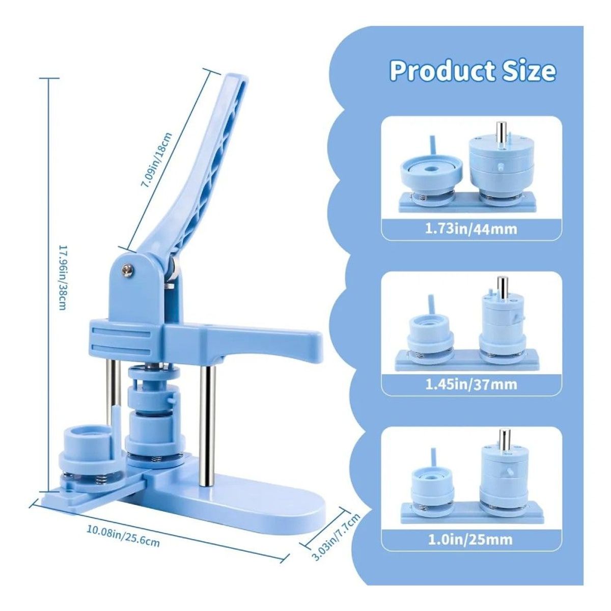 GENERICO - Máquina De Chapitas Con Matriz Ajustable Azul Acero