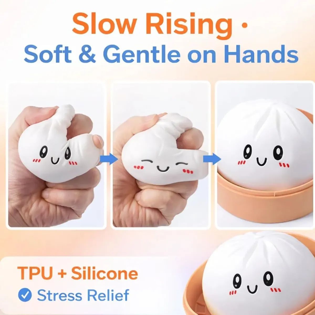 TIOZONEY - 4PCS Squishy De Dumpling Antiestrés Diversion Niños