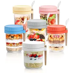 UMEXUS - 6pcs Frasco Vidrio Cocina Contenedore Hermético Tapa 350ml