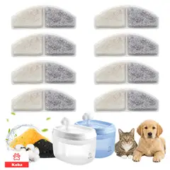 KOBA - X8 Filtros Curvos Repuesto Para Bebedero Mascota Estilo Nube
