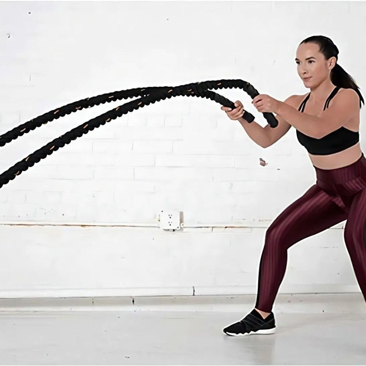 GENERICO - Cuerda Fuerza Batalla 9mt X 25mm Fitness Negro
