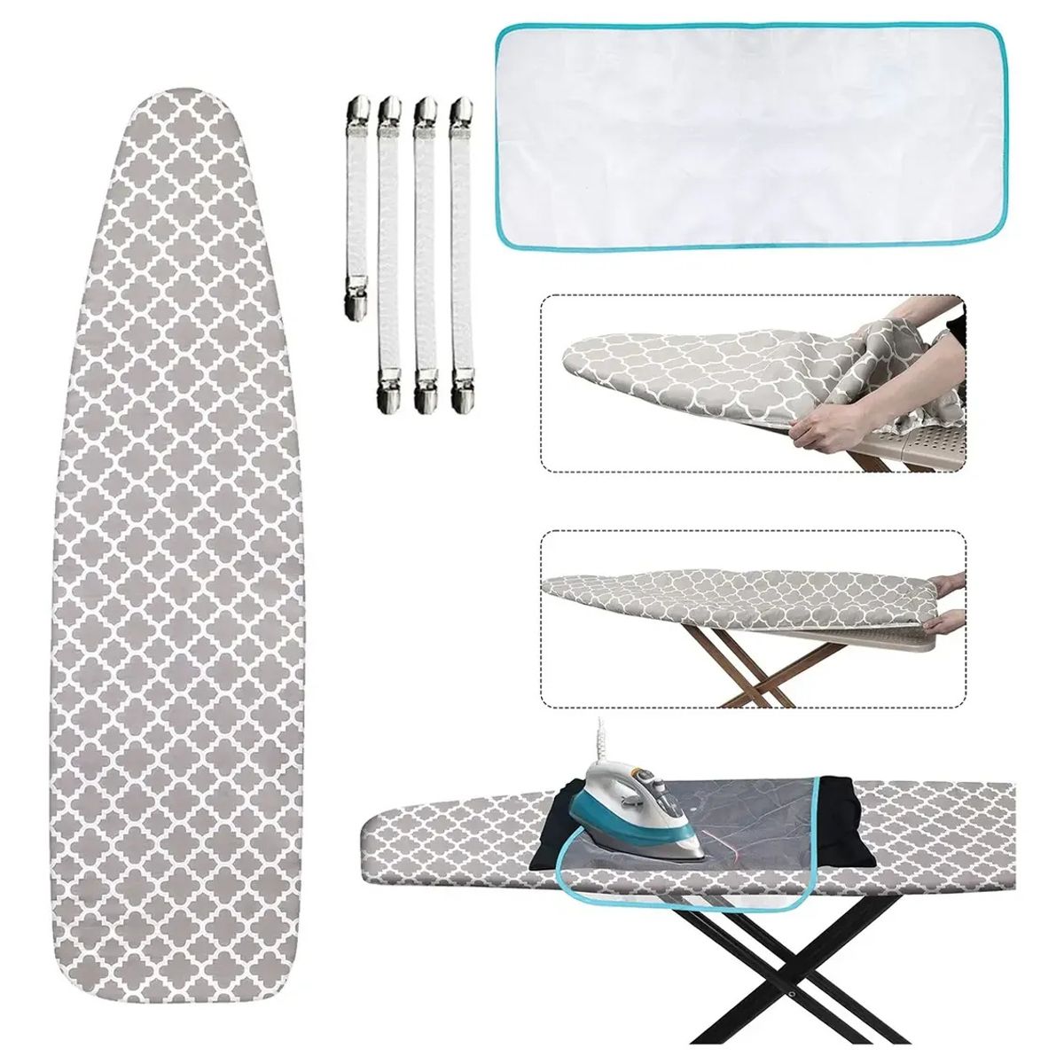 KUANGYE - Funda Burro De Tela Suave Tabla Planchar Universal 48x147 Cm