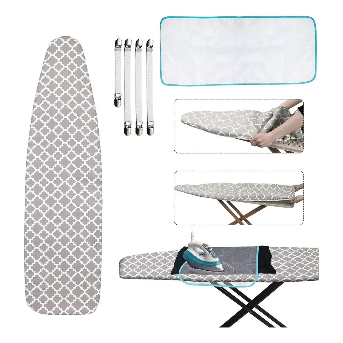 KUANGYE - Funda Burro De Tela Suave Tabla Planchar Universal 48x147 Cm