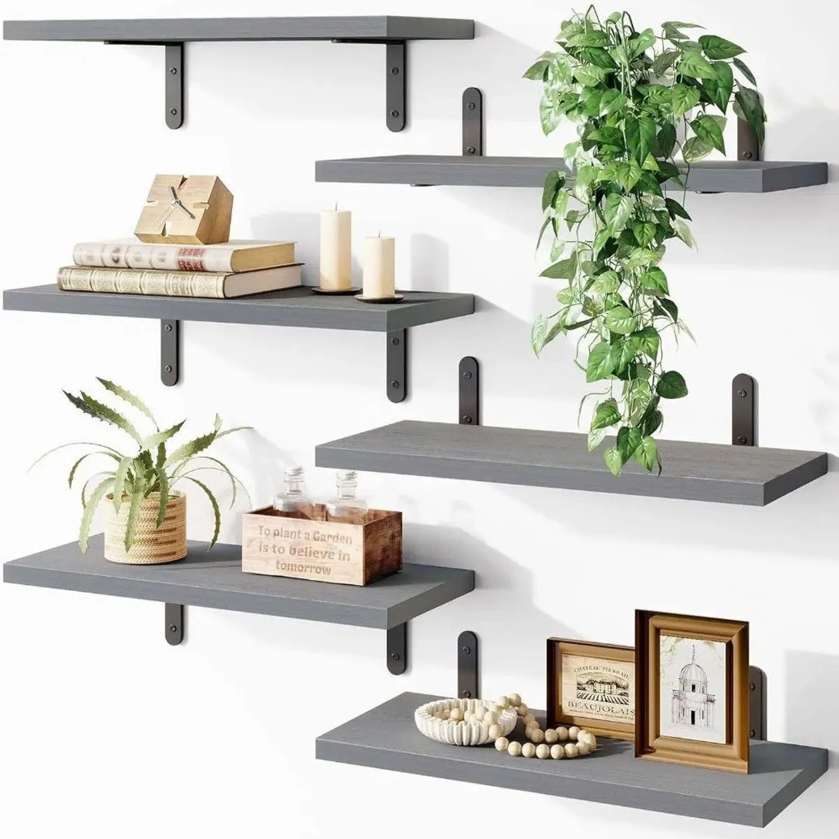 GENERICO - Repisas Flotantes De Madera Modernas Kit X6