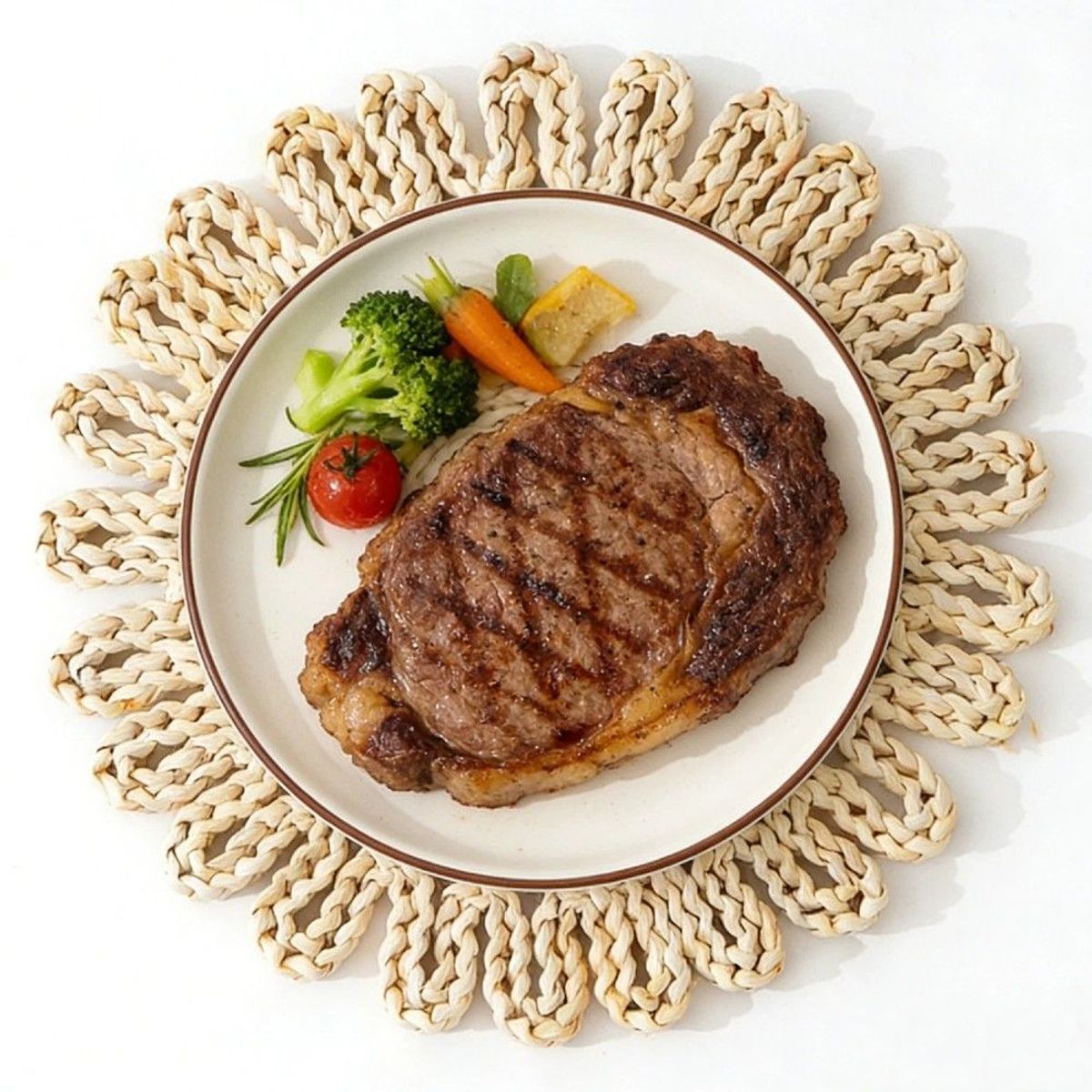 GENERICO - Set 6 Individuales Mantel Fibra Natural Yute 35 Cm Pack 6 Beige Liso