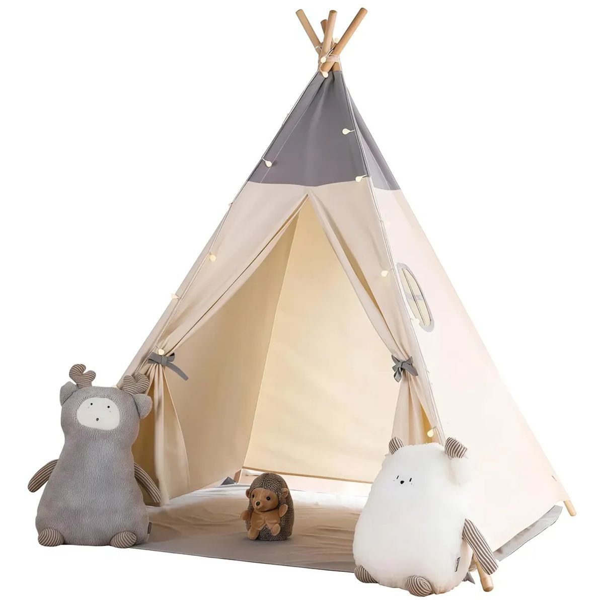 KUANGYE - Carpa Tipi Pieza De Niños Para Decoraciones Y Juguetes + Tira De Luces