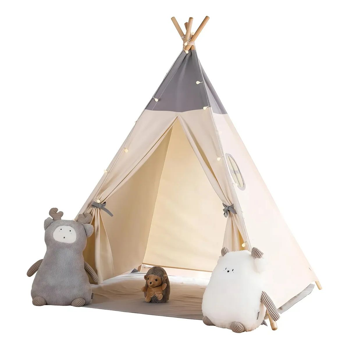 KUANGYE - Carpa Tipi Pieza De Niños Para Decoraciones Y Juguetes + Tira De Luces