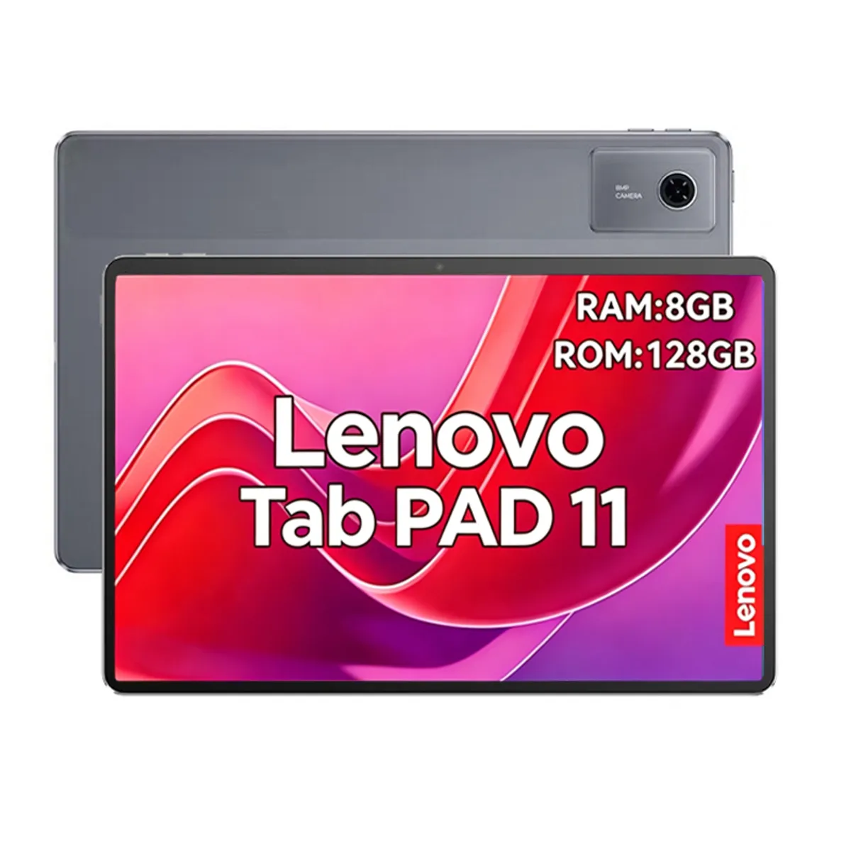 LENOVO - Tablet Lenovo Pad 11 2024 8+128GB 11" WIFI 2.5K-Gris+Teclado Rosa+Lápiz táctil