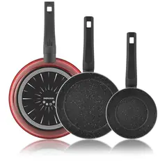 MAGEFESA - Set 3 Sartenes Coral Due 18, 20 y 24 cm Rojas