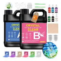 GENERICO - Resina Epóxica Cristal 11 Con Accesorios Sin Color 4000ml