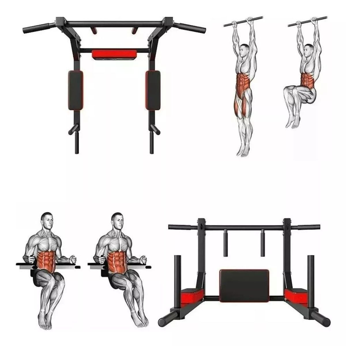 GENERICO - Ejercicios Multifuncional Barra Dominadas Pared Gym 8en1