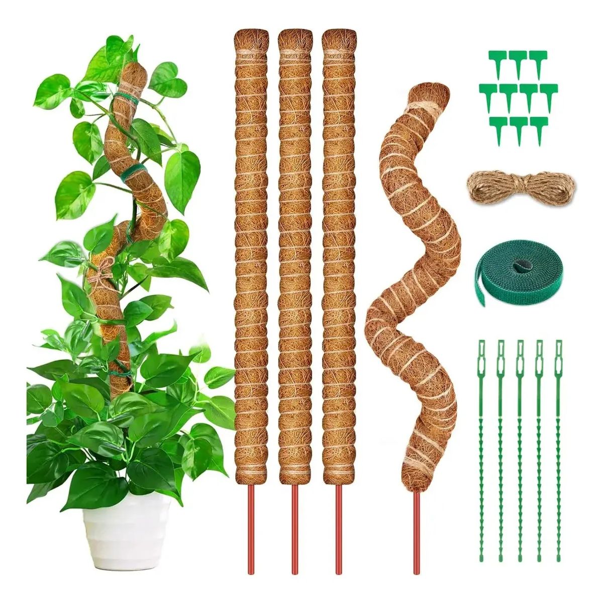 KUANGYE - 21 Kits Tutor De Musgo Soporte Para Plantas 100cm/fibra Coco para Plantas para Interior Jardí