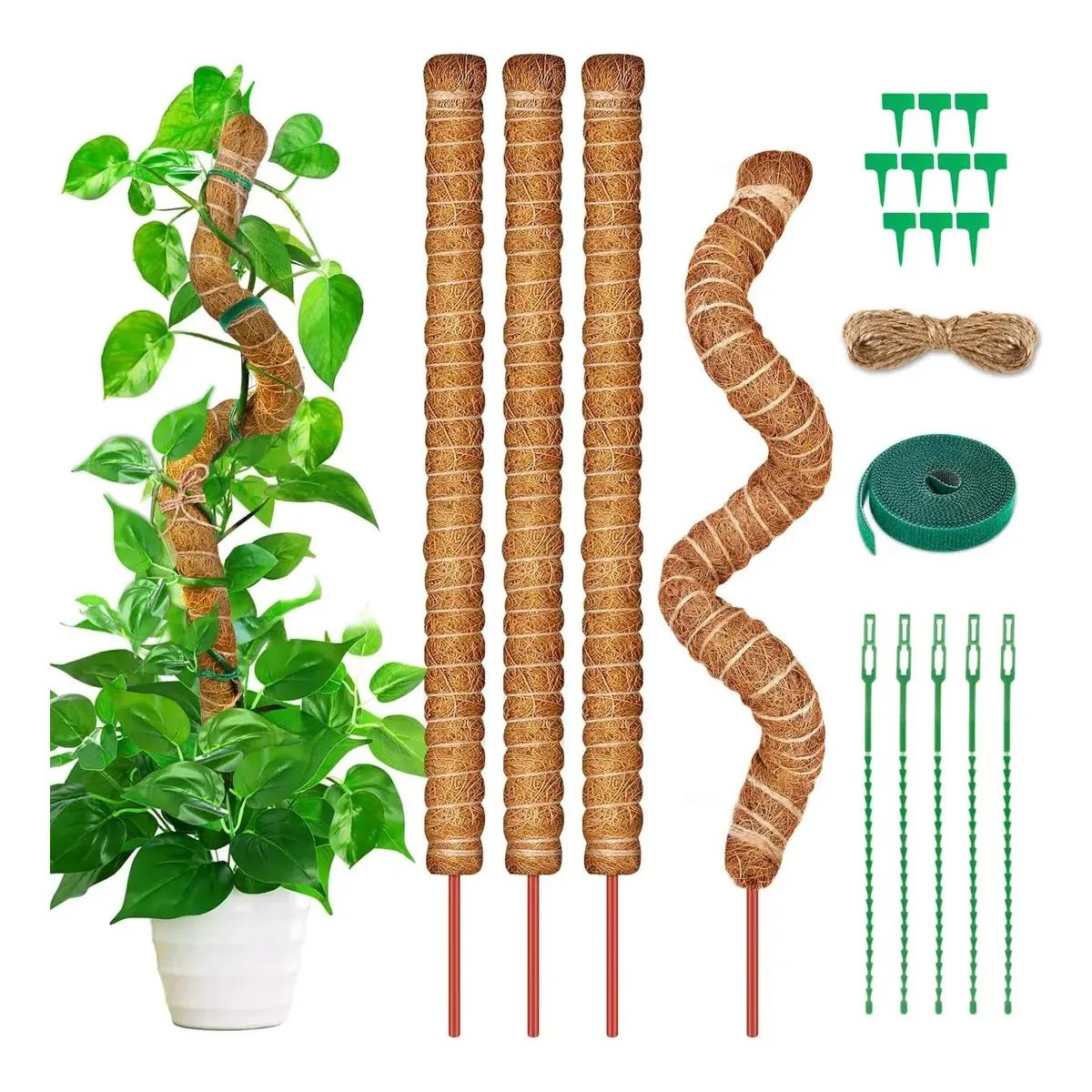 KUANGYE - 21 Kits Tutor De Musgo Soporte Para Plantas 100cm/fibra Coco para Plantas para Interior Jardí