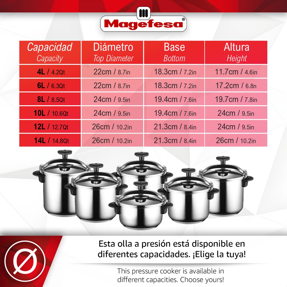 MAGEFESA - Olla a Presión Magefesa Star 8L