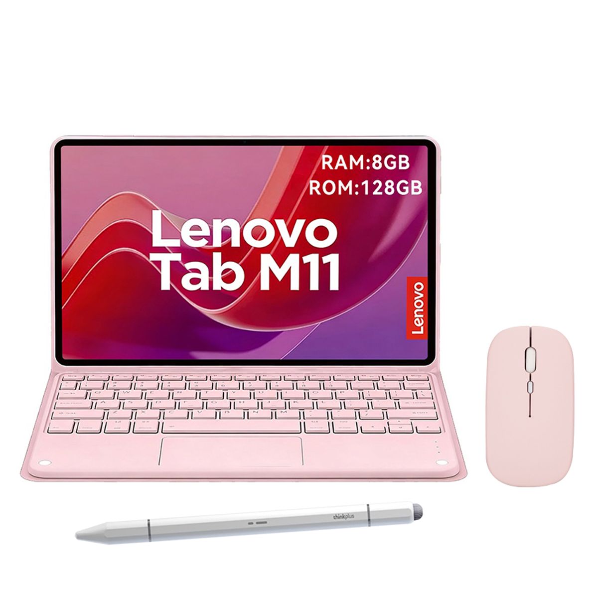 LENOVO - Tablet Lenovo M11 8GB+128GB WiFi 11+Teclado Rosa+Lápiz+Mouse