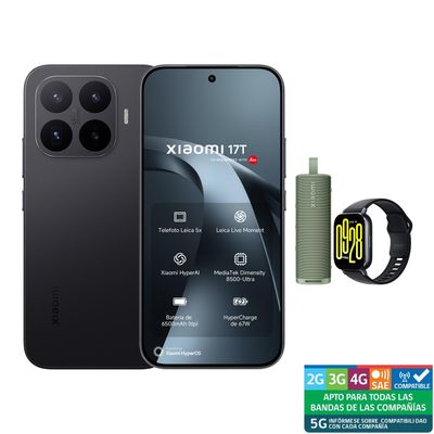 Xiaomi 17T Negro 512Gb + Sound Outdoor + Redmi Watch 5