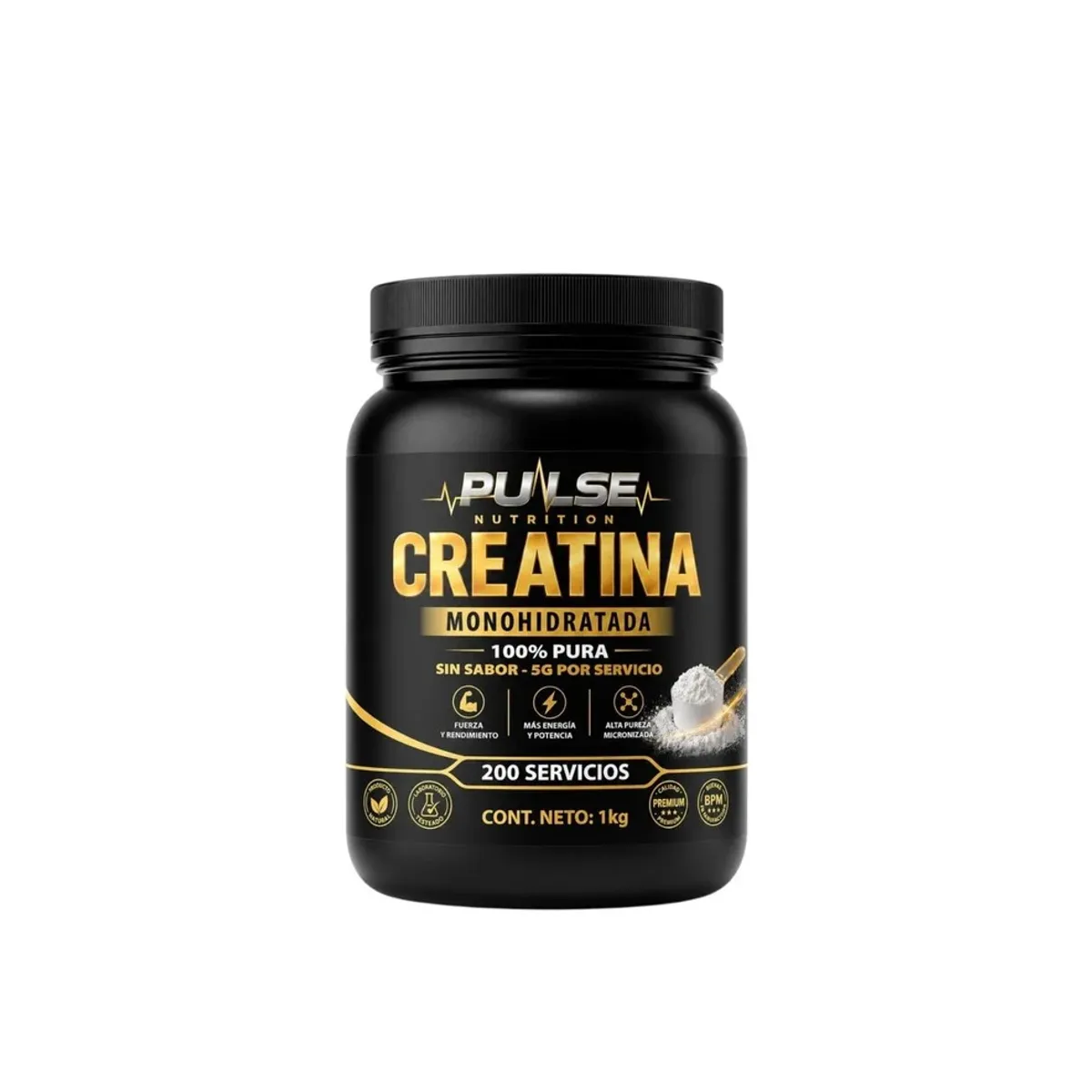 PULSE - CREATINA MONOHIDRATADA 1KG SIN SABOR - PULSE NUTRITION