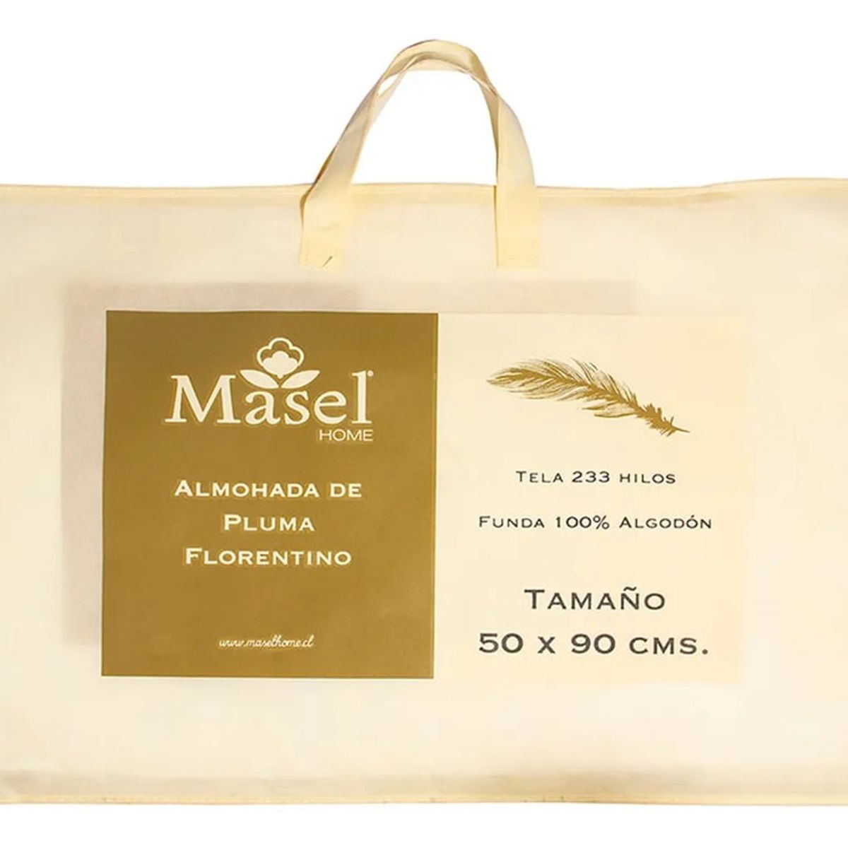 MASEL - Almohada Florentino Pluma De Pato 50x90 Cm