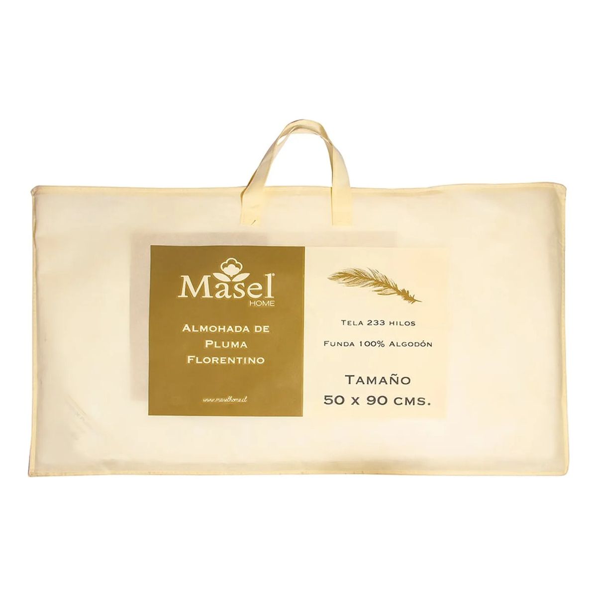 MASEL - Almohada Florentino Pluma De Pato 50x90 Cm