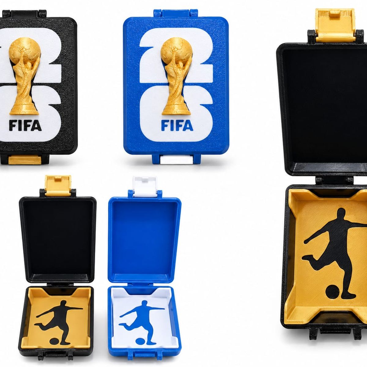 GENERICO - Caja Porta Láminas Mundial FIFA 3D con Diseño Trofeo