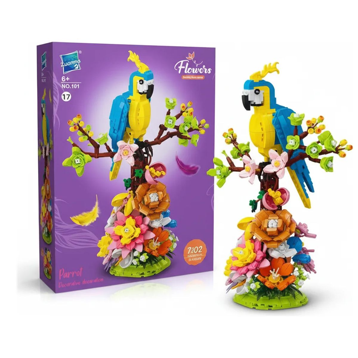 GENERICO - Juego De Bloques Tipo Lego Construccion Florero Loro Decorativo
